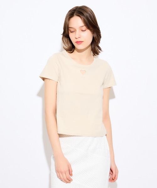 DEICY(デイシー)の「ハートカットアウトTシャツ(Tシャツ/カットソー・レディース・ピンク/ベージュ/オフホワイト・FREE)」の16枚目の写真
