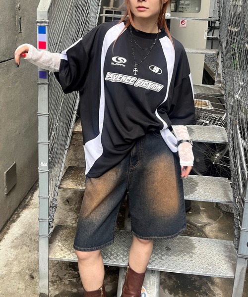 WHO'S WHO gallery(フーズフーギャラリー)の「【SLOPPY/スロッピー】ユニフォームトップス(Tシャツ/カットソー・レディース・ブラック/ネイビー/オフホワイト・FREE)」の3枚目の写真