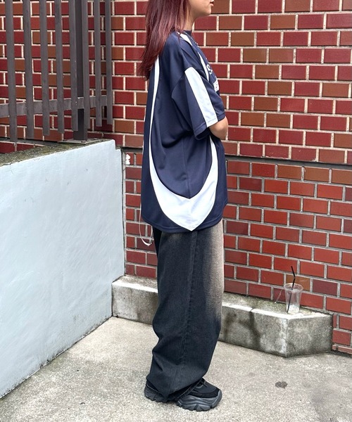 WHO'S WHO gallery(フーズフーギャラリー)の「【SLOPPY/スロッピー】ユニフォームトップス(Tシャツ/カットソー・レディース・ブラック/ネイビー/オフホワイト・FREE)」の8枚目の写真