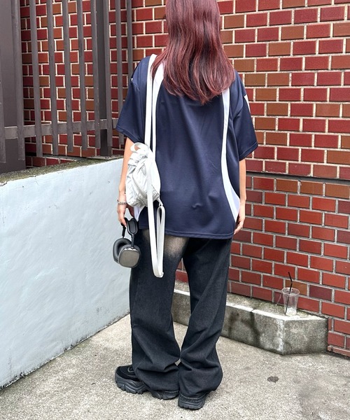 WHO'S WHO gallery(フーズフーギャラリー)の「【SLOPPY/スロッピー】ユニフォームトップス(Tシャツ/カットソー・レディース・ブラック/ネイビー/オフホワイト・FREE)」の9枚目の写真