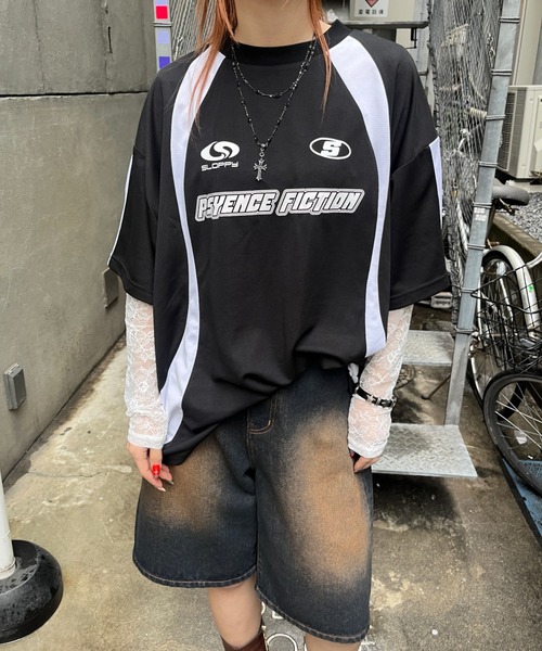 WHO'S WHO gallery(フーズフーギャラリー)の「【SLOPPY/スロッピー】ユニフォームトップス(Tシャツ/カットソー・レディース・ブラック/ネイビー/オフホワイト・FREE)」の4枚目の写真