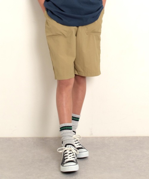 GLAZOS(グラソス)の「【撥水】ナイロンワッシャー・ベイカーハーフパンツ(その他パンツ・キッズ・カーキ/ベージュ/ネイビー/グレー/オレンジ/イエロー・150cm/140cm/160cm/170cm)」の2枚目の写真