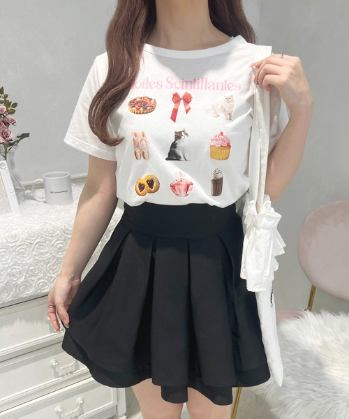apres jour(アプレジュール)の「French girly collection イロイロプリントTシャツ【ZOZOTOWN限定アイテム】(Tシャツ/カットソー・レディース・オフホワイト/ライトピンク・X-LARGE/フリー)」の2枚目の写真