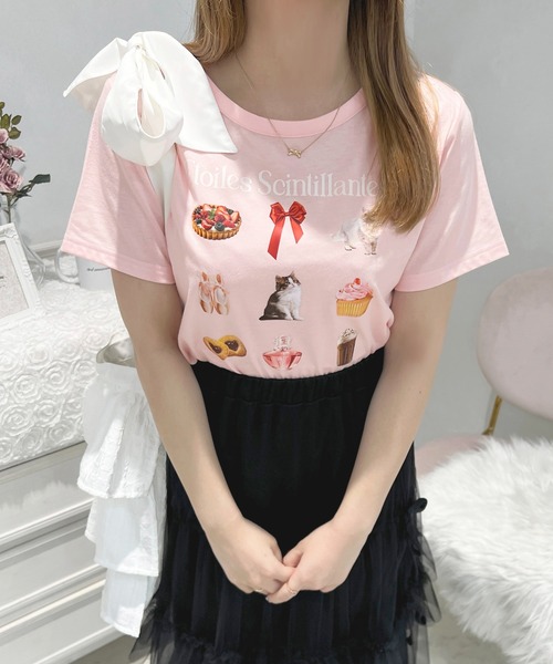 apres jour(アプレジュール)の「French girly collection イロイロプリントTシャツ【ZOZOTOWN限定アイテム】(Tシャツ/カットソー・レディース・オフホワイト/ライトピンク・X-LARGE/フリー)」の10枚目の写真