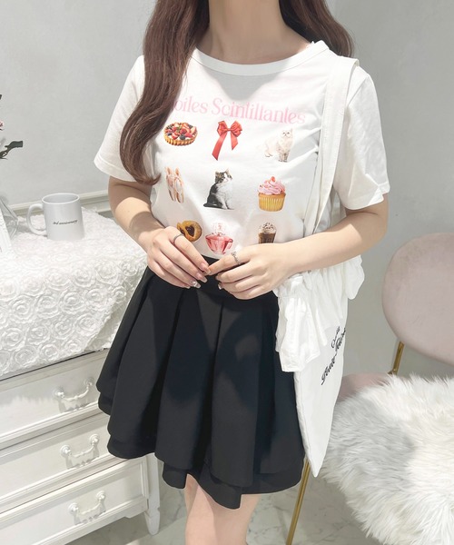 apres jour(アプレジュール)の「French girly collection イロイロプリントTシャツ【ZOZOTOWN限定アイテム】(Tシャツ/カットソー・レディース・オフホワイト/ライトピンク・X-LARGE/フリー)」の4枚目の写真