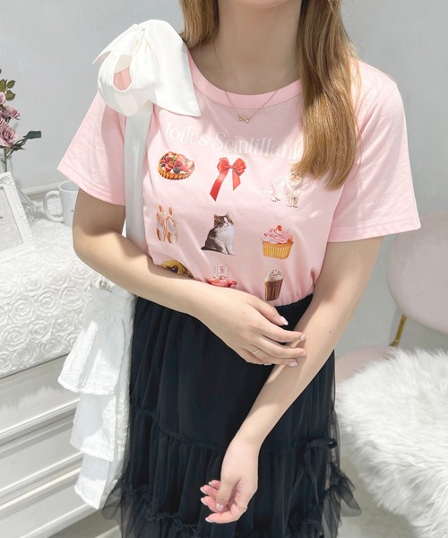 apres jour(アプレジュール)の「French girly collection イロイロプリントTシャツ【ZOZOTOWN限定アイテム】(Tシャツ/カットソー・レディース・オフホワイト/ライトピンク・X-LARGE/フリー)」の12枚目の写真