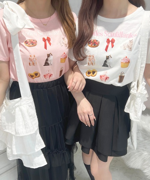 apres jour(アプレジュール)の「French girly collection イロイロプリントTシャツ【ZOZOTOWN限定アイテム】(Tシャツ/カットソー・レディース・オフホワイト/ライトピンク・X-LARGE/フリー)」の17枚目の写真