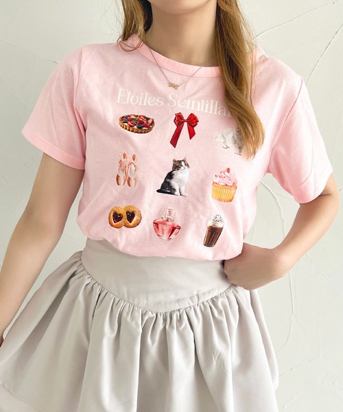 apres jour(アプレジュール)の「French girly collection イロイロプリントTシャツ【ZOZOTOWN限定アイテム】(Tシャツ/カットソー・レディース・オフホワイト/ライトピンク・X-LARGE/フリー)」の20枚目の写真