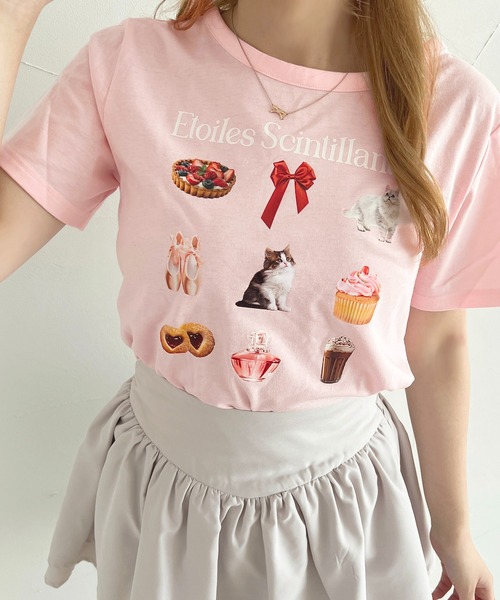 apres jour(アプレジュール)の「French girly collection イロイロプリントTシャツ【ZOZOTOWN限定アイテム】(Tシャツ/カットソー・レディース・オフホワイト/ライトピンク・X-LARGE/フリー)」の19枚目の写真