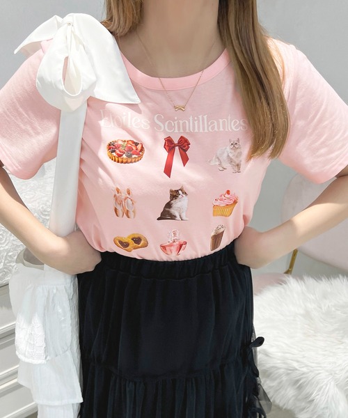 apres jour(アプレジュール)の「French girly collection イロイロプリントTシャツ【ZOZOTOWN限定アイテム】(Tシャツ/カットソー・レディース・オフホワイト/ライトピンク・X-LARGE/フリー)」の21枚目の写真