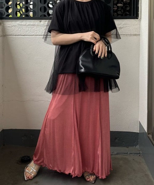 un dix cors（アンディコール）の「シャイニーイージースカート（スカート・レディース・ブラック/ブラウン/ピンク・FREE）」の4枚目の写真