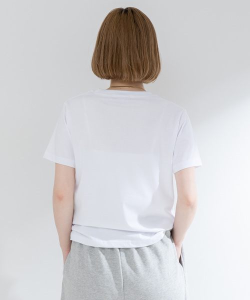 B.C STOCK(ベーセーストック)の「フロッキープリントTシャツ(Tシャツ/カットソー・レディース・ブラック系その他/ベージュ/ホワイト・FREE)」の17枚目の写真