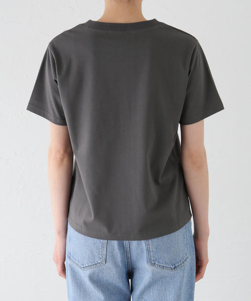 B.C STOCK(ベーセーストック)の「フロッキープリントTシャツ(Tシャツ/カットソー・レディース・ブラック系その他/ベージュ/ホワイト・FREE)」の15枚目の写真