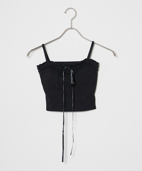 Chick(チック)の「フリル ×リボンキャミソール(キャミソール・レディース・グレー/ブラック/ホワイト・FREE)」の12枚目の写真