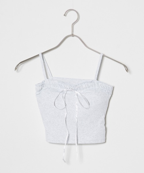 Chick(チック)の「フリル ×リボンキャミソール(キャミソール・レディース・グレー/ブラック/ホワイト・FREE)」の7枚目の写真