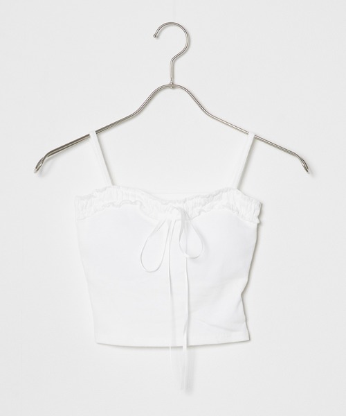 Chick(チック)の「フリル ×リボンキャミソール(キャミソール・レディース・グレー/ブラック/ホワイト・FREE)」の17枚目の写真