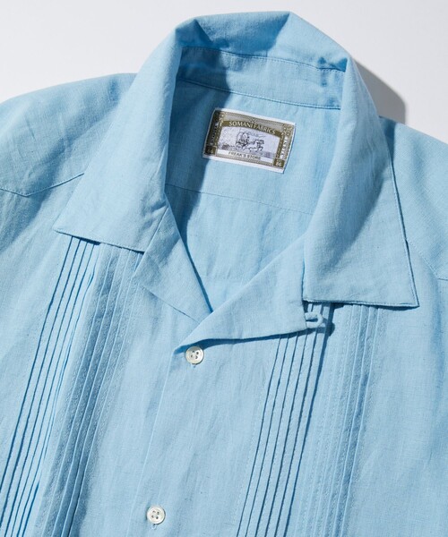 FREAK'S STORE（フリークスストア）の「FREAK’S STORE/フリークスストア インド製　リラックスフィット キューバシャツ ショートスリーブ（シャツ/ブラウス・メンズ・ホワイト/サックスブルー/ブラック・MEDIUM/LARGE）」の5枚目の写真