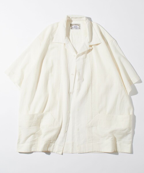 FREAK'S STORE（フリークスストア）の「FREAK’S STORE/フリークスストア インド製　リラックスフィット キューバシャツ ショートスリーブ（シャツ/ブラウス・メンズ・ホワイト/サックスブルー/ブラック・MEDIUM/LARGE）」の15枚目の写真