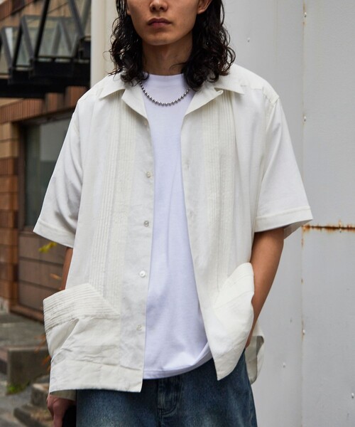 FREAK'S STORE（フリークスストア）の「FREAK’S STORE/フリークスストア インド製　リラックスフィット キューバシャツ ショートスリーブ（シャツ/ブラウス・メンズ・ホワイト/サックスブルー/ブラック・MEDIUM/LARGE）」の20枚目の写真