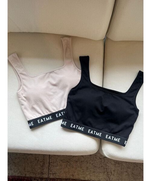 EATME（イートミー）の「ヘムロゴブラTOP（タンクトップ・レディース・ベージュ/ブラック・FREE）」の2枚目の写真