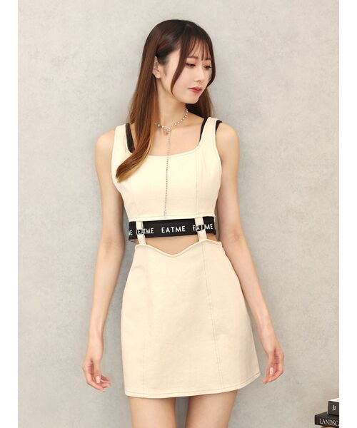 EATME（イートミー）の「ヘムロゴブラTOP（タンクトップ・レディース・ベージュ/ブラック・FREE）」の7枚目の写真