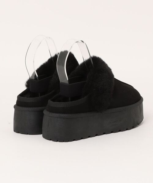 Shoes in Closet（シューズインクローゼット）の「【新色追加】軽量厚底 かかとバンド付 ボア ムートンサンダル 6824（スリッポン・レディース・ブラック/ブラウン系その他/ライトベージュ/キャメル・LL/S/M/L）」の5枚目の写真