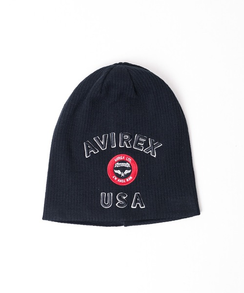 AVIREX（アヴィレックス）の「『AVIREX』ロングアクリルニットワッチ（ニットキャップ/ビーニー・メンズ・ブラック/チャコールグレー/カーキ・FREE）」の2枚目の写真