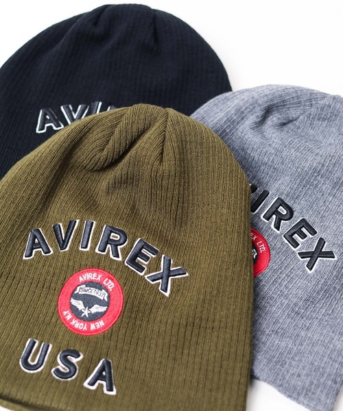 AVIREX（アヴィレックス）の「『AVIREX』ロングアクリルニットワッチ（ニットキャップ/ビーニー・メンズ・ブラック/チャコールグレー/カーキ・FREE）」の5枚目の写真