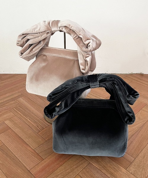 DEICY(デイシー)の「リボンハンドバッグ(ハンドバッグ・レディース・アイボリー/グレー・FREE)」の2枚目の写真