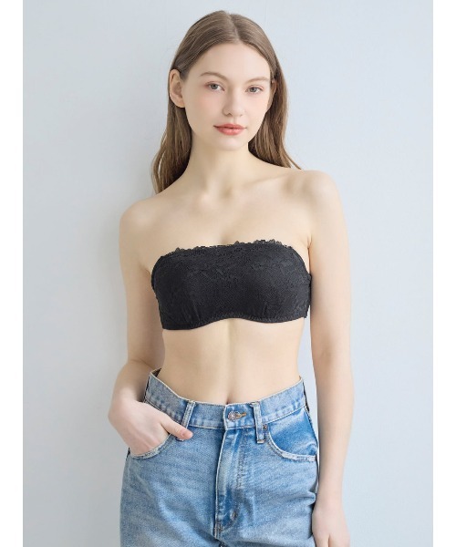 tutuanna(チュチュアンナ)の「総レースワイヤー入りチューブトップ(ブラジャー・レディース・オフホワイト/ブラック/ピンク/ライトピンク・B75/C65/C70/C75/D75/E65/E70/E75/B65/B70/D65/D70)」の15枚目の写真