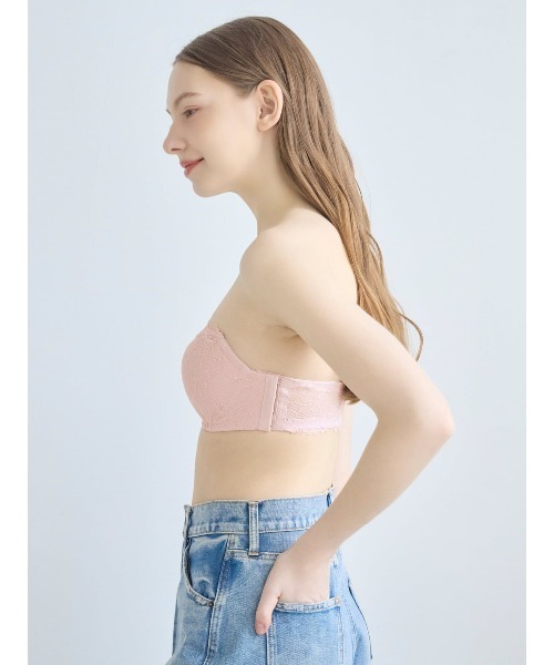 tutuanna(チュチュアンナ)の「総レースワイヤー入りチューブトップ(ブラジャー・レディース・オフホワイト/ブラック/ピンク/ライトピンク・B75/C65/C70/C75/D75/E65/E70/E75/B65/B70/D65/D70)」の12枚目の写真