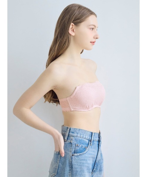 tutuanna(チュチュアンナ)の「総レースワイヤー入りチューブトップ(ブラジャー・レディース・オフホワイト/ブラック/ピンク/ライトピンク・B75/C65/C70/C75/D75/E65/E70/E75/B65/B70/D65/D70)」の11枚目の写真
