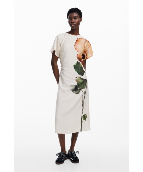 Desigual（デシグアル）の「ピーチブロッサム ワンピース（ワンピース・レディース・ブラウン・S/M/L/XL/XS）」の3枚目の写真