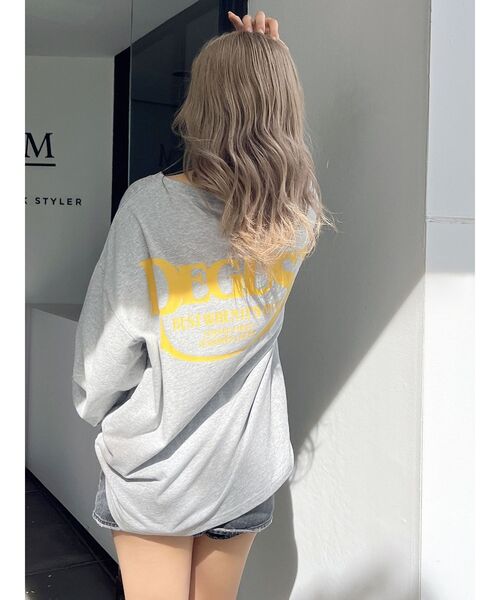 GYDA（ジェイダ）の「【WEB限定！！】DEGUST LOOSEロンT（Tシャツ/カットソー・レディース・ブラック/グレー/オフホワイト・FREE）」の3枚目の写真