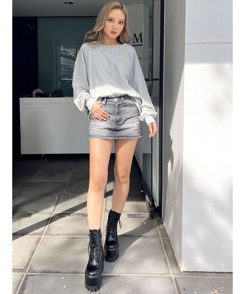GYDA（ジェイダ）の「【WEB限定！！】DEGUST LOOSEロンT（Tシャツ/カットソー・レディース・ブラック/グレー/オフホワイト・FREE）」の20枚目の写真