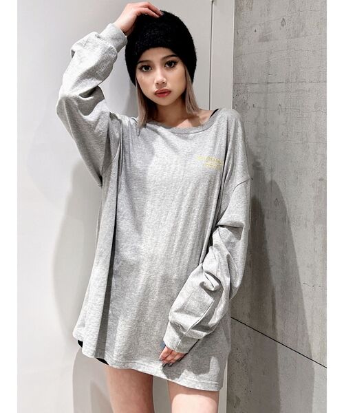 GYDA（ジェイダ）の「【WEB限定！！】DEGUST LOOSEロンT（Tシャツ/カットソー・レディース・ブラック/グレー/オフホワイト・FREE）」の18枚目の写真