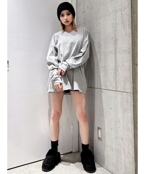 GYDA（ジェイダ）の「【WEB限定！！】DEGUST LOOSEロンT（Tシャツ/カットソー・レディース・ブラック/グレー/オフホワイト・FREE）」の16枚目の写真