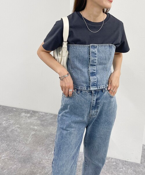 fredy emue（フレディエミュ）の「デニム/ミリタリービスチェ（シャツ/ブラウス・レディース・カーキ/サックスブルー/ブルー・38）」の2枚目の写真