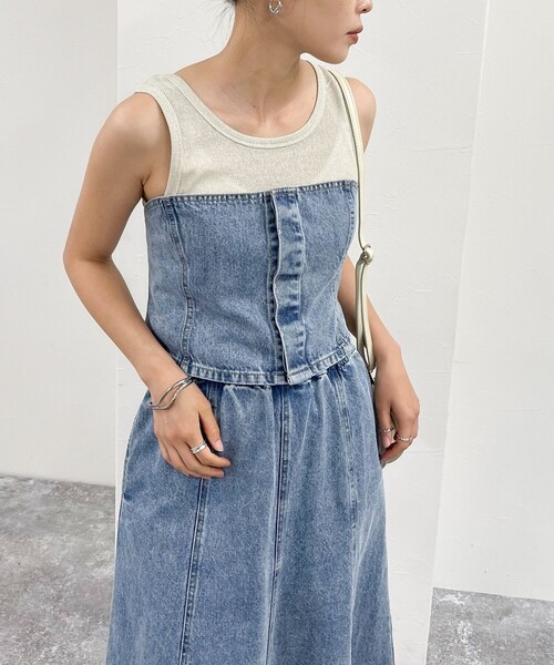 fredy emue（フレディエミュ）の「デニム/ミリタリービスチェ（シャツ/ブラウス・レディース・カーキ/サックスブルー/ブルー・38）」の20枚目の写真