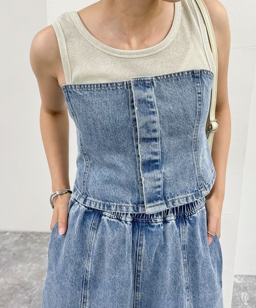 fredy emue（フレディエミュ）の「デニム/ミリタリービスチェ（シャツ/ブラウス・レディース・カーキ/サックスブルー/ブルー・38）」の21枚目の写真