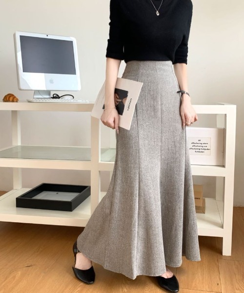 ABITOKYO(アビトーキョー)の「2024AW新作 ツイードハイウエストマーメイドスカート(スカート・レディース・ワインレッド/ブラウン/グレー・M/S)」の10枚目の写真