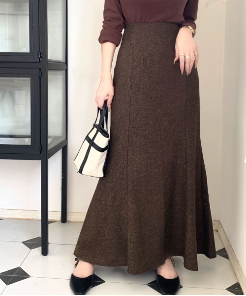 ABITOKYO(アビトーキョー)の「2024AW新作 ツイードハイウエストマーメイドスカート(スカート・レディース・ワインレッド/ブラウン/グレー・M/S)」の19枚目の写真