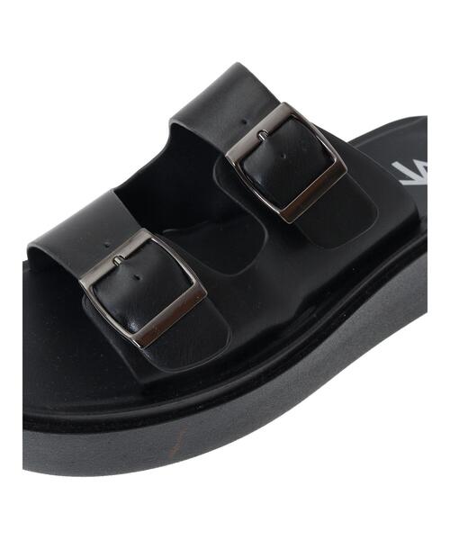 Green　Parks（グリーンパークス）の「・LENA　バックル付サンダル（サンダル・レディース・ブラック・L/LL/S/M）」の6枚目の写真