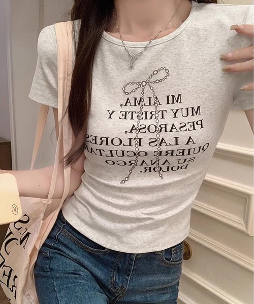 MAISON DE THERESE(メゾン ド テレーズ)の「Tシャツ(Tシャツ/カットソー・レディース・ブラック/ライトグレー・M/L)」の2枚目の写真