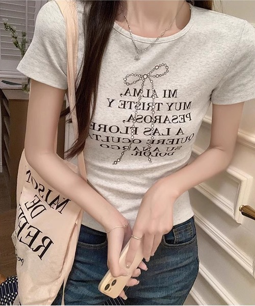 MAISON DE THERESE(メゾン ド テレーズ)の「Tシャツ(Tシャツ/カットソー・レディース・ブラック/ライトグレー・M/L)」の5枚目の写真