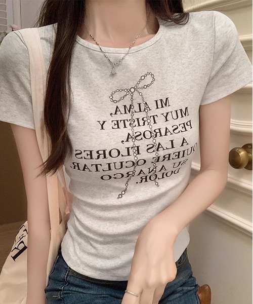 MAISON DE THERESE(メゾン ド テレーズ)の「Tシャツ(Tシャツ/カットソー・レディース・ブラック/ライトグレー・M/L)」の6枚目の写真