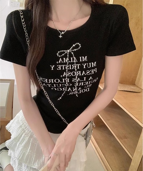 MAISON DE THERESE(メゾン ド テレーズ)の「Tシャツ(Tシャツ/カットソー・レディース・ブラック/ライトグレー・M/L)」の7枚目の写真