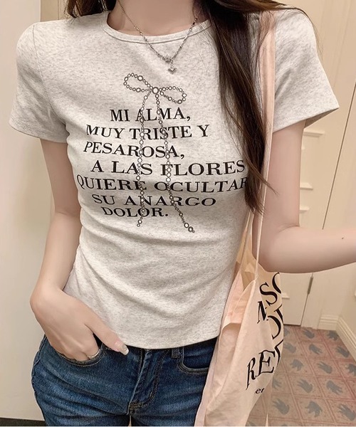 MAISON DE THERESE(メゾン ド テレーズ)の「Tシャツ(Tシャツ/カットソー・レディース・ブラック/ライトグレー・M/L)」の4枚目の写真
