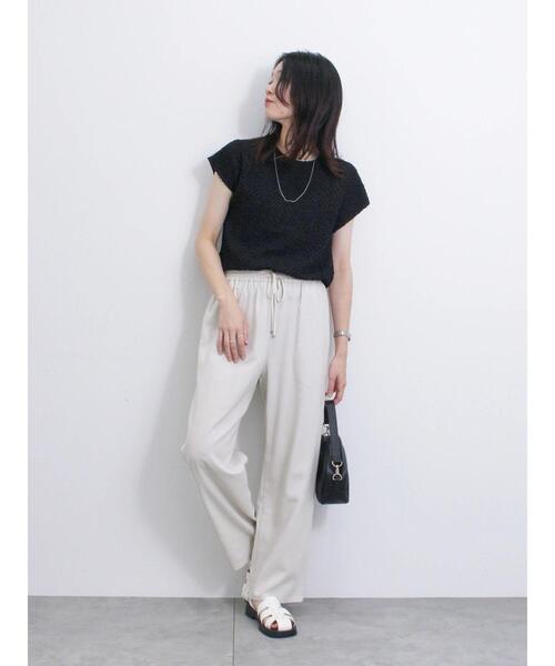 Samansa Mos2 blue（サマンサモスモスブルー）の「ふくれ接結切替プルオーバー（Tシャツ/カットソー・レディース・ブルー/ブラック/キナリ・F）」の8枚目の写真