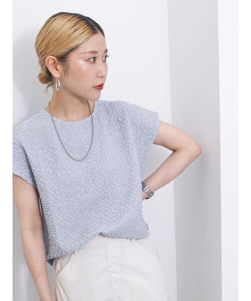 Samansa Mos2 blue（サマンサモスモスブルー）の「ふくれ接結切替プルオーバー（Tシャツ/カットソー・レディース・ブルー/ブラック/キナリ・F）」の11枚目の写真